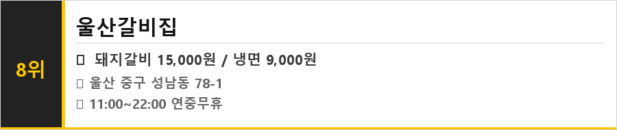 울산 성남동 맛집 식당정보카드