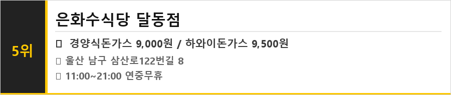 울산 남구 달동 맛집 식당정보카드
