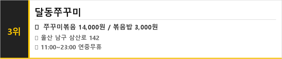 울산 남구 달동 맛집 식당정보카드