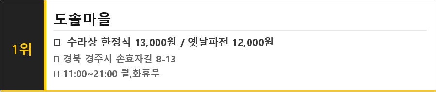 경주 황리단길 맛집 식당정보카드
