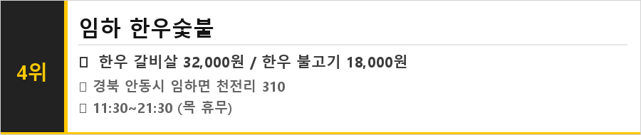 안동 임하댐 맛집 식당정보카드