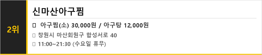 마산 합성동 맛집 식당정보카드
