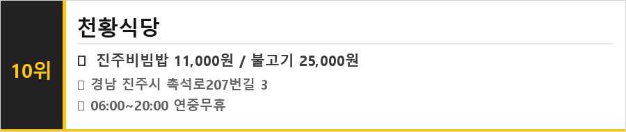 진주 맛집 식당정보카드