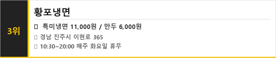 진주 맛집 식당정보카드