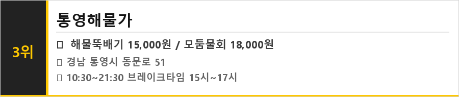 통영 맛집 식당정보카드