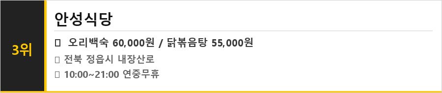정읍 맛집 식당정보카드