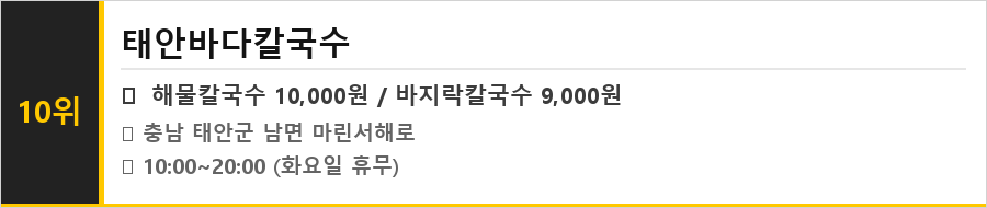 태안 맛집 식당정보카드