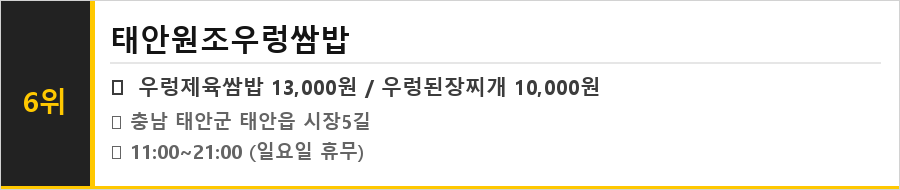 태안 맛집 식당정보카드