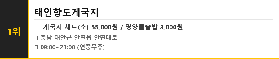 태안 맛집 식당정보카드