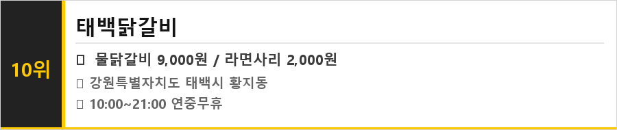 태백 맛집 식당정보카드
