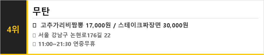 압구정 맛집 식당정보카드