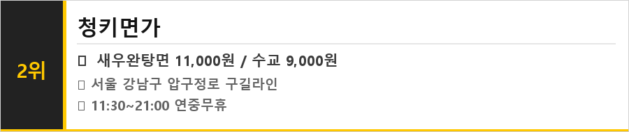 압구정 맛집 식당정보카드