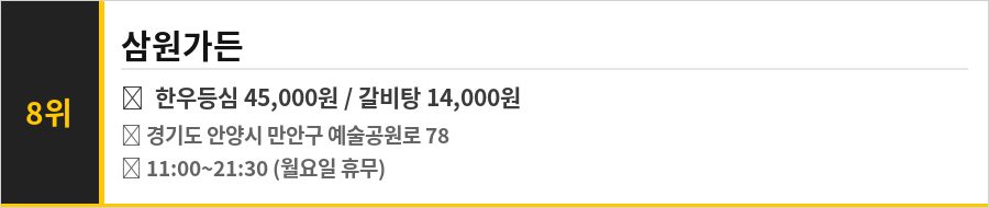 안양 만안구 맛집 식당정보카드