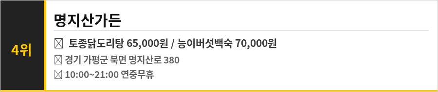 가평 청평 맛집 식당정보카드