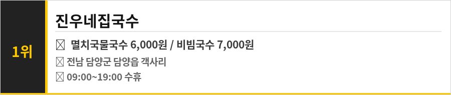 담양 맛집 식당정보카드