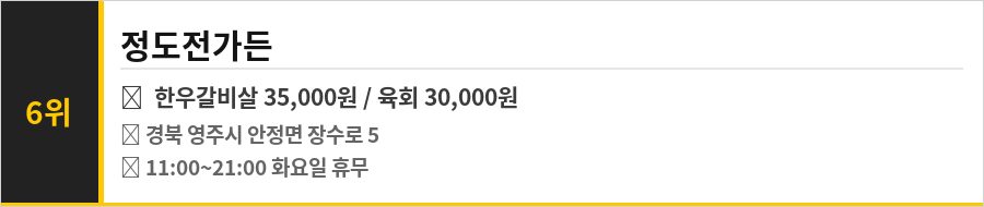 영주 맛집 식당정보카드