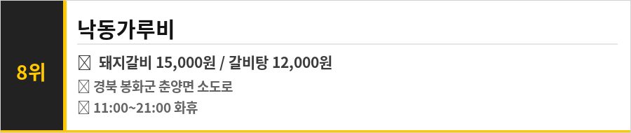 봉화 맛집 식당정보카드
