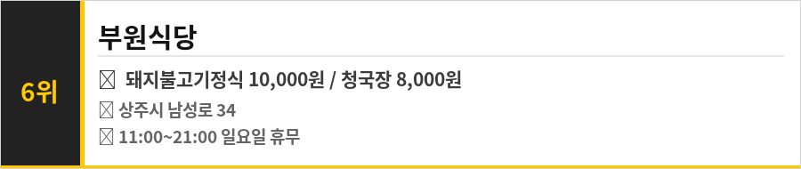 상주 맛집 식당정보카드