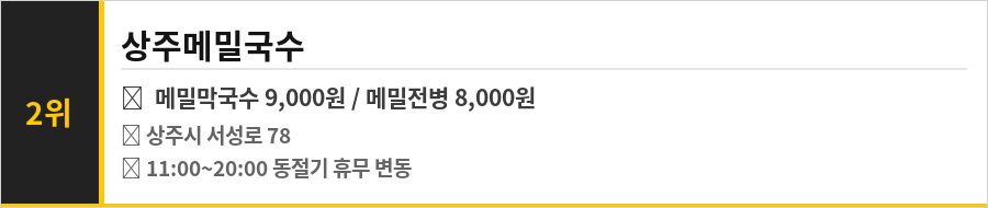 상주 맛집 식당정보카드