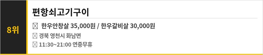 영천 맛집 식당정보카드