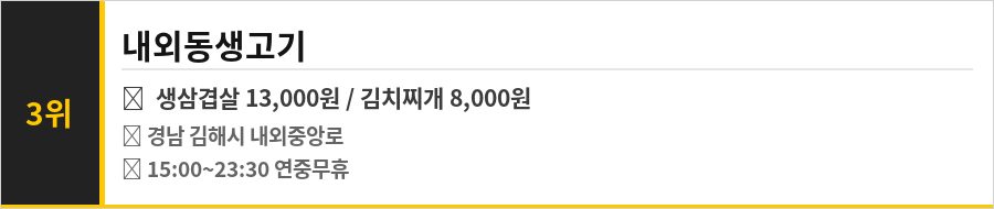 김해 맛집 식당정보카드