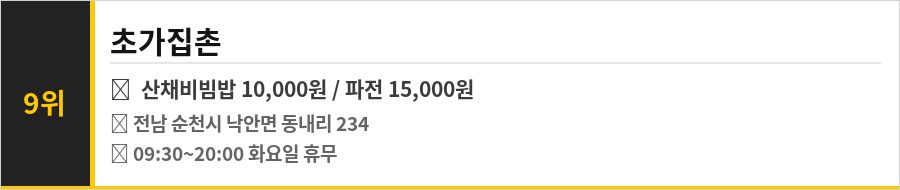 순천 낙안읍성 맛집 식당정보카드