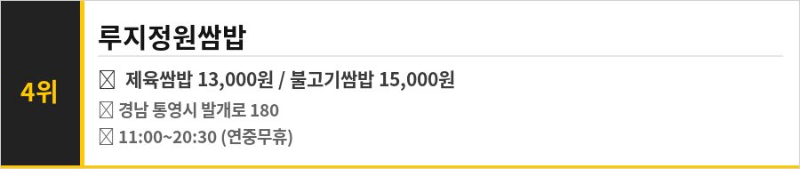 통영 케이블카 맛집 식당정보카드
