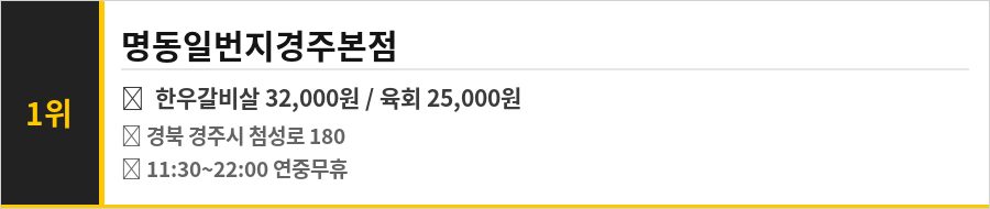 경주 첨성대 맛집 식당정보카드