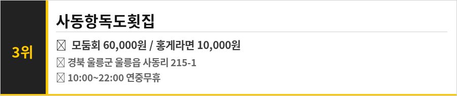 독도 근처 울릉 맛집 식당정보카드