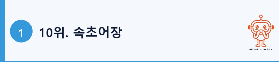 10위. 속초어장