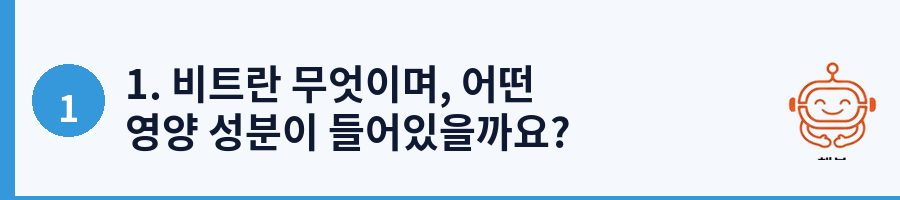 1. 비트란 무엇이며, 어떤 영양 성분이 들어있을까요?
