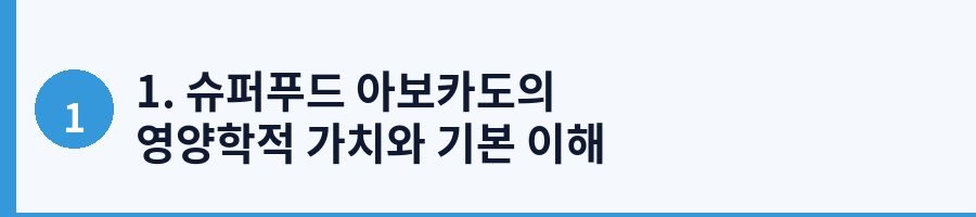 1. 슈퍼푸드 아보카도의 영양학적 가치와 기본 이해
