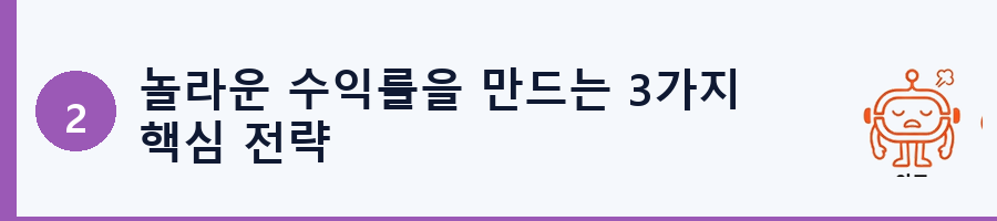 놀라운 수익률을 만드는 3가지 핵심 전략