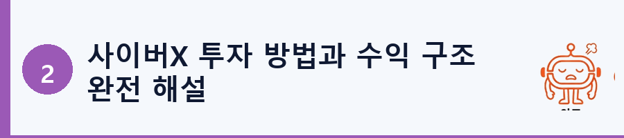 사이버X 투자 방법과 수익 구조 완전 해설