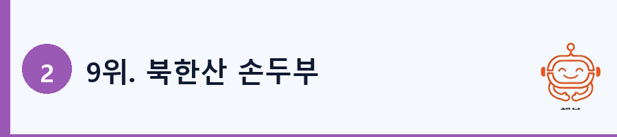 9위. 북한산 손두부