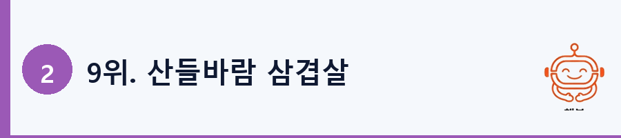 9위. 산들바람 삼겹살