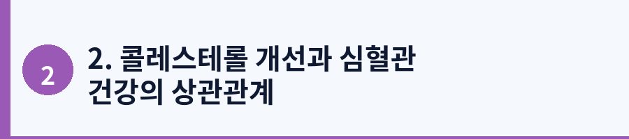 2. 콜레스테롤 개선과 심혈관 건강의 상관관계