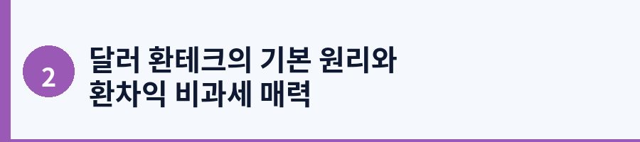 달러 환테크의 기본 원리와 환차익 비과세 매력