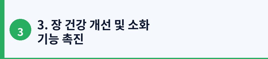 3. 장 건강 개선 및 소화 기능 촉진