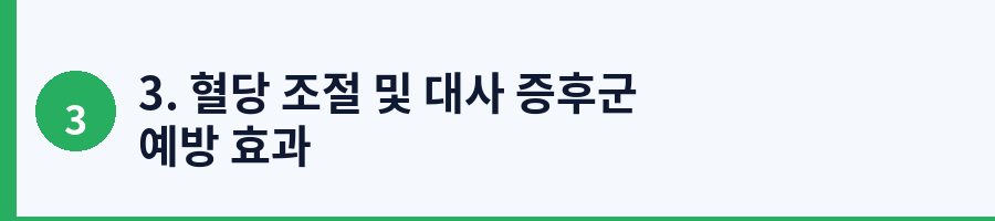 3. 혈당 조절 및 대사 증후군 예방 효과