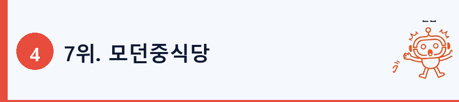 7위. 모던중식당