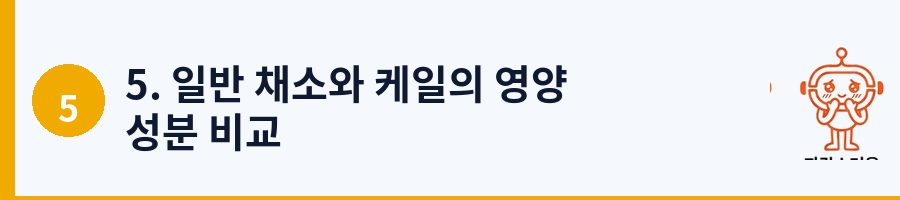 5. 일반 채소와 케일의 영양 성분 비교