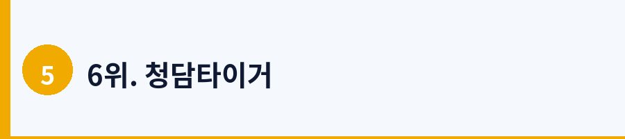 6위. 청담타이거