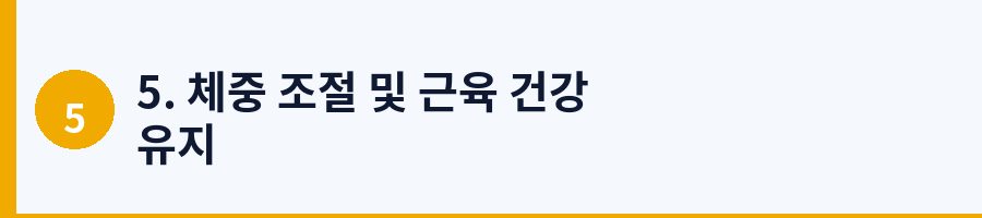 5. 체중 조절 및 근육 건강 유지