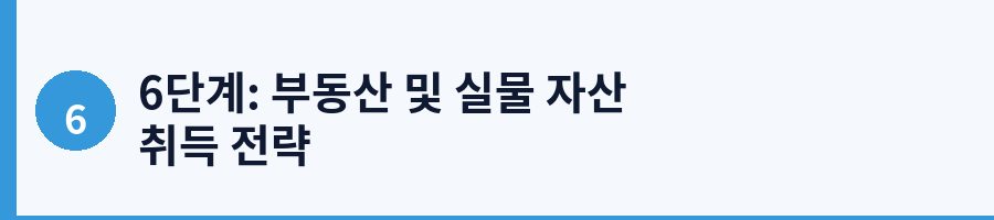 6단계: 부동산 및 실물 자산 취득 전략