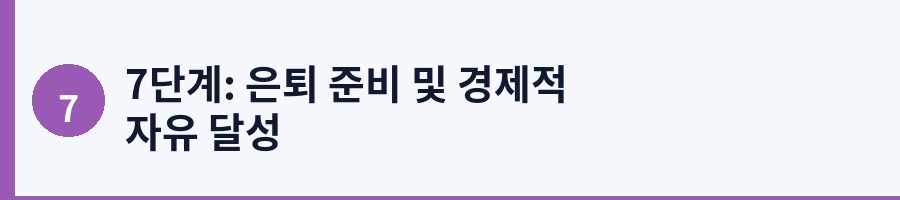 7단계: 은퇴 준비 및 경제적 자유 달성