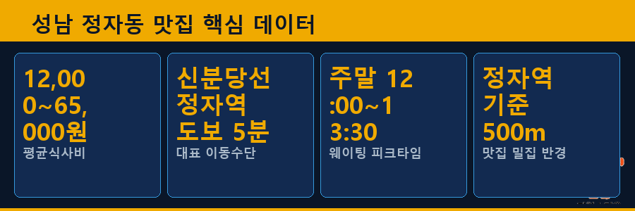 성남 정자동 맛집 핵심 데이터