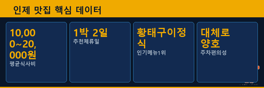 인제 맛집 핵심 데이터