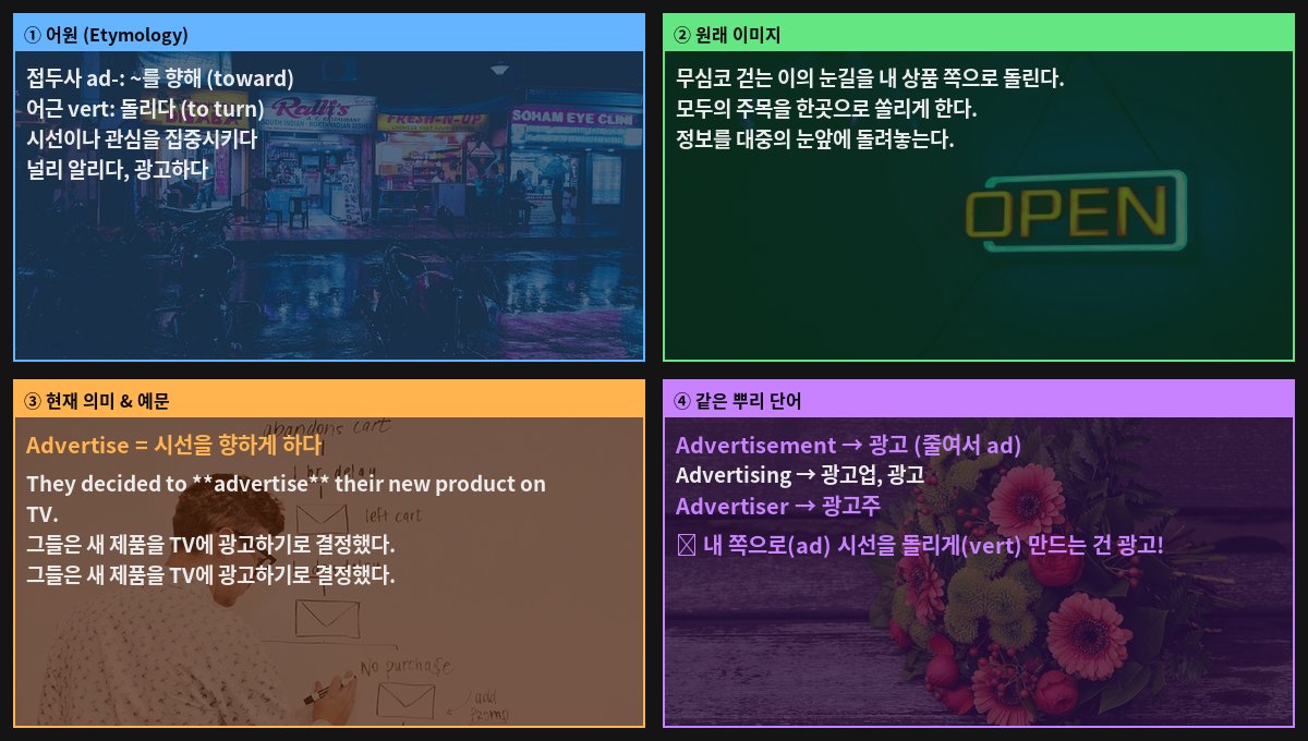 Advertise 어원 4컷