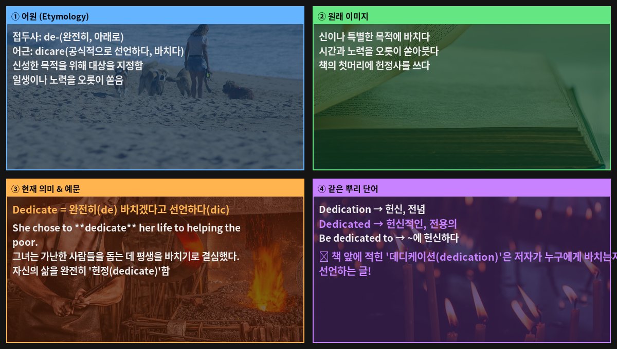 Dedicate 어원 4컷